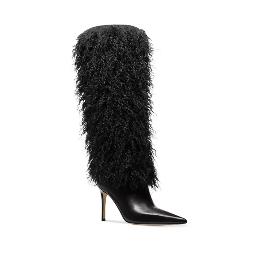 NEW MICHAEL KORS Dawn Faux Black Shearling Boots - Size 11 - Picture 2 of 12